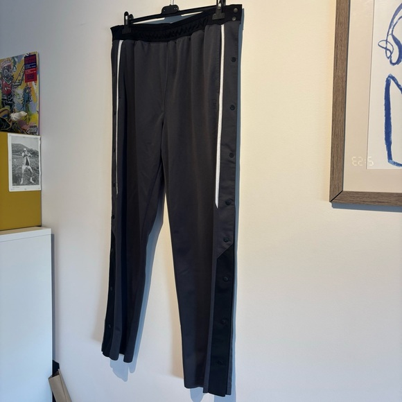 Y2k Vintage AND 1 Button Up Training Sweatpants Gray Black Large - Picture 4 of 15
